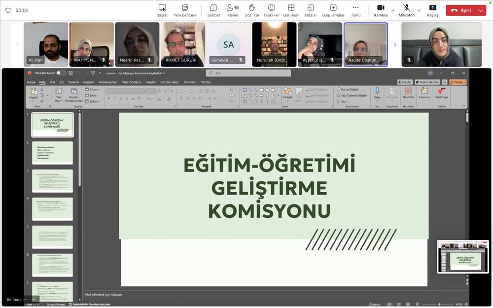 Eğitim-Öğretimi Geliştirme Komisyonu İkinci Toplantısını Gerçekleştirdi
